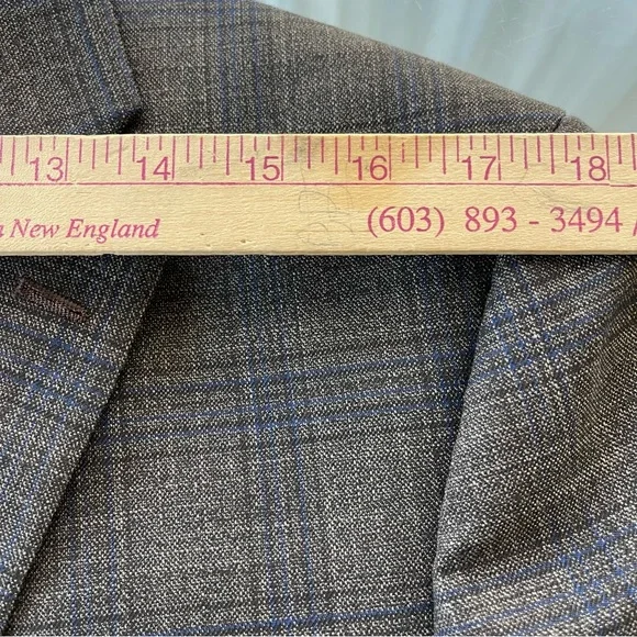 Lauren Ralph Lauren Black Label Men's Brown Blue Plaid Sports‎ Coat Size 40R - Picture 4 of 10